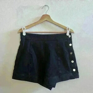 Derek Lam 10 Crosby Side Snap Black Shorts | Size 10